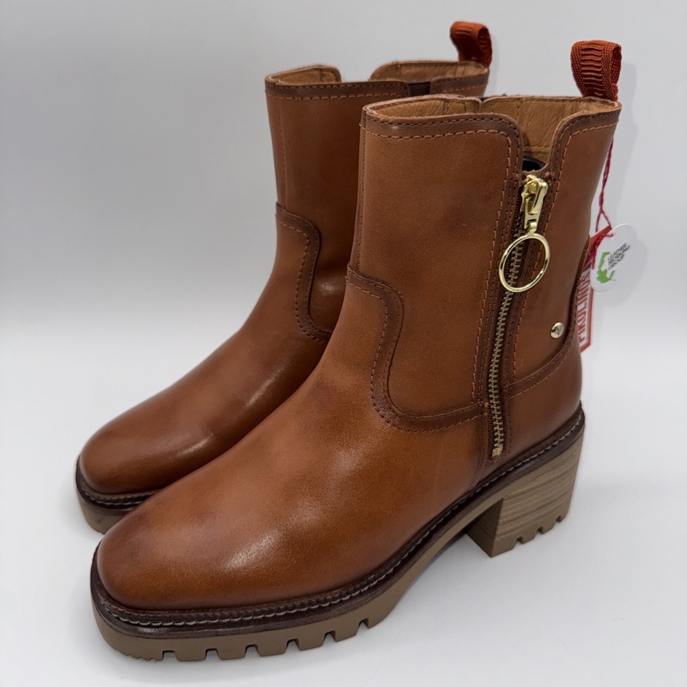 PIKOLINOS Valladolid Boots Women's Size 6 EU 36 Brandy Brown Leather